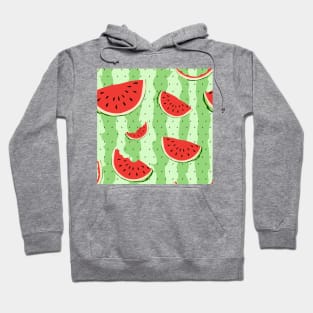 Watermelons with a green background Hoodie